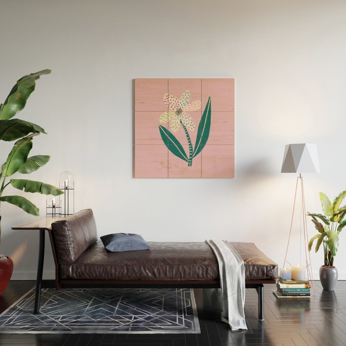Single Flower Wood Wall Art Gallery Image 2