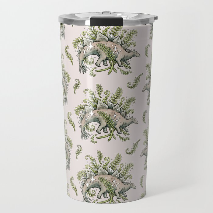 Stegosaurus & Ferns | Dinosaur Botanical Art Travel Mug