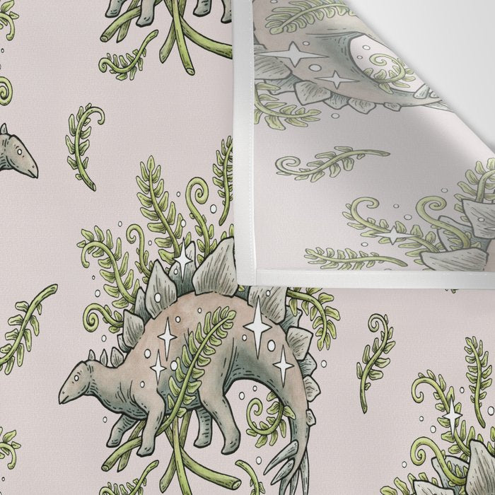 Stegosaurus & Ferns | Dinosaur Botanical Art Wall Tapestry Gallery Image 3