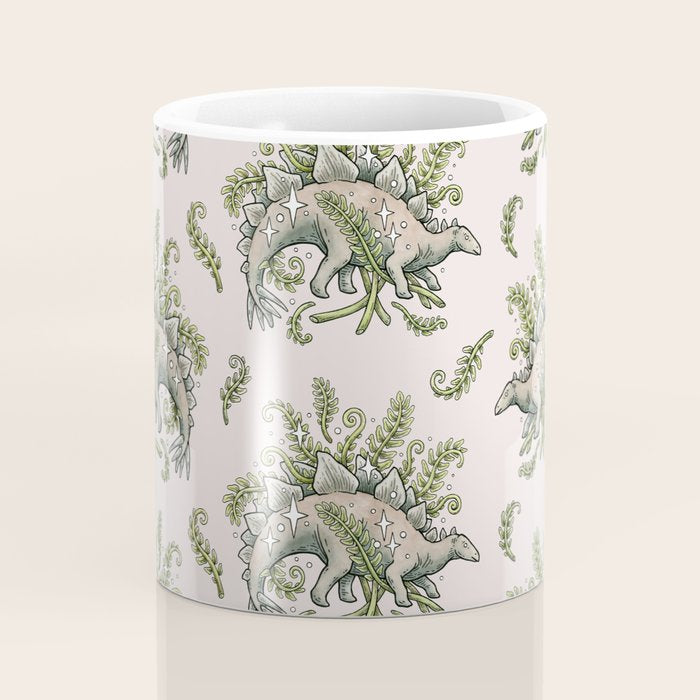 Stegosaurus & Ferns | Dinosaur Botanical Art Coffee Mug Gallery Image 4