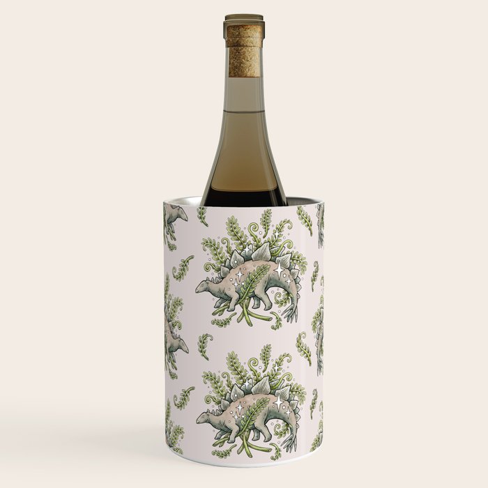 Stegosaurus & Ferns | Dinosaur Botanical Art Wine Chiller Gallery Image 2