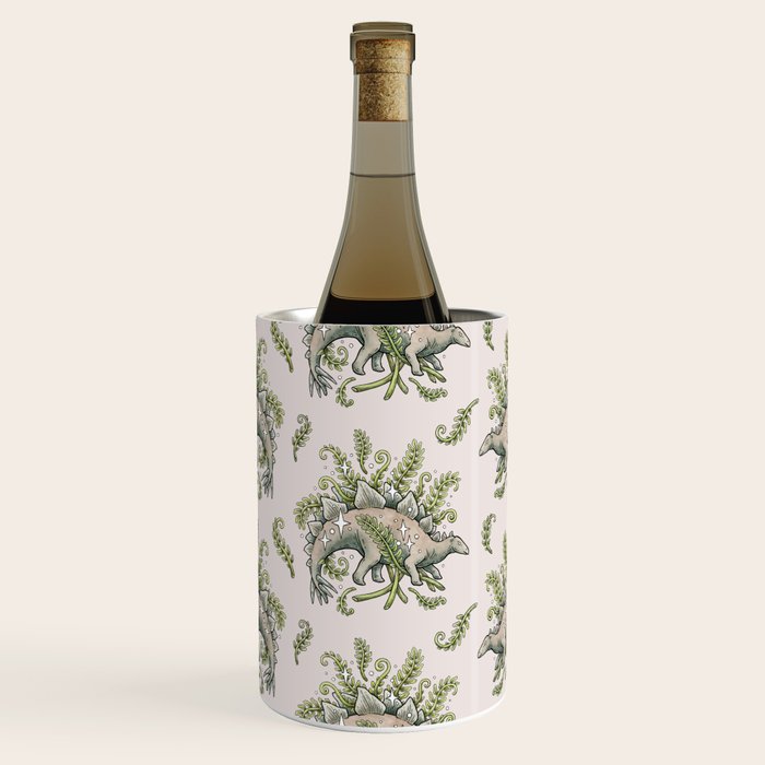 Stegosaurus & Ferns | Dinosaur Botanical Art Wine Chiller Gallery Image 1