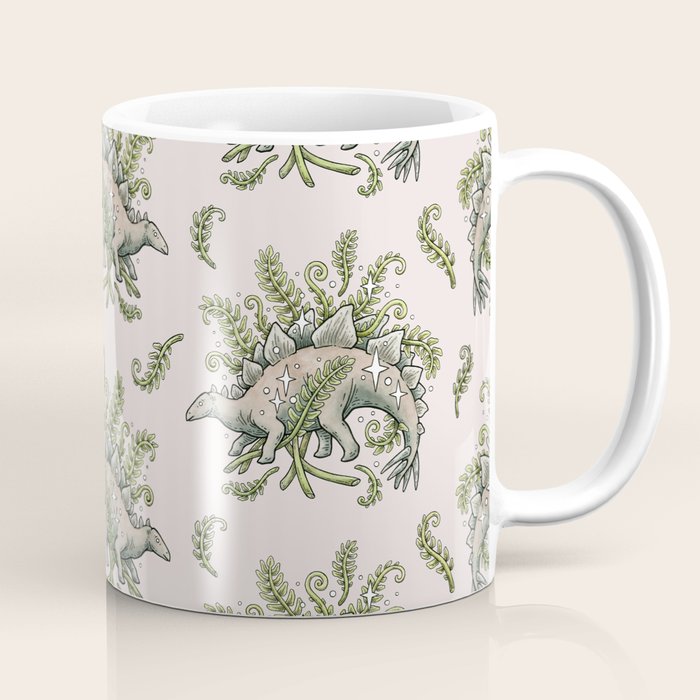 Stegosaurus & Ferns | Dinosaur Botanical Art Coffee Mug Gallery Image 1