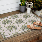 Stegosaurus & Ferns | Dinosaur Botanical Art Outdoor Rug Gallery Image 2