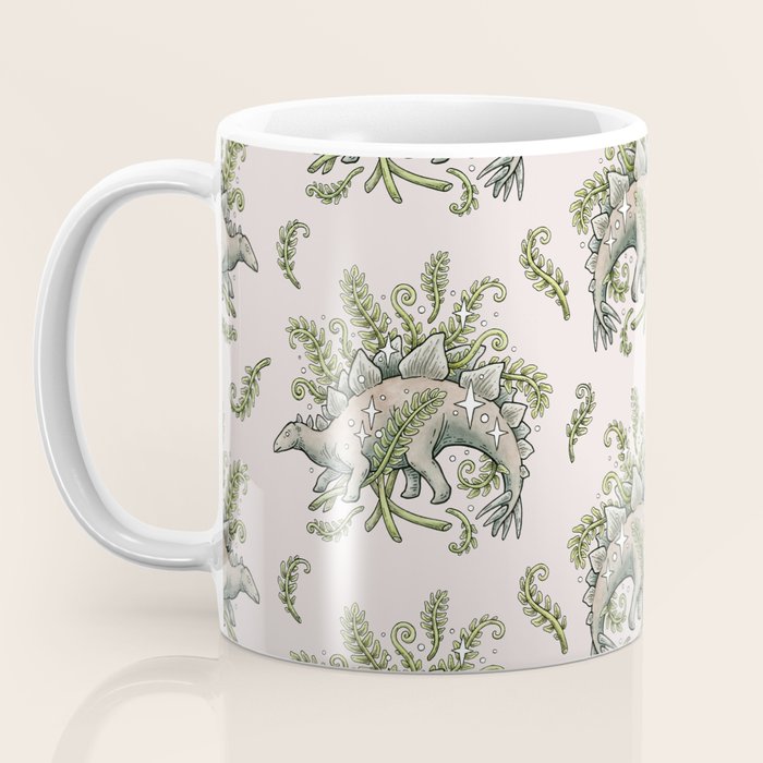 Stegosaurus & Ferns | Dinosaur Botanical Art Coffee Mug Gallery Image 3