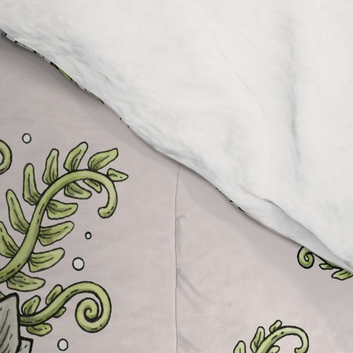 Stegosaurus & Ferns | Dinosaur Botanical Art Comforter Gallery Image 4