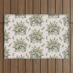 Stegosaurus & Ferns | Dinosaur Botanical Art Outdoor Rug Gallery Image 1