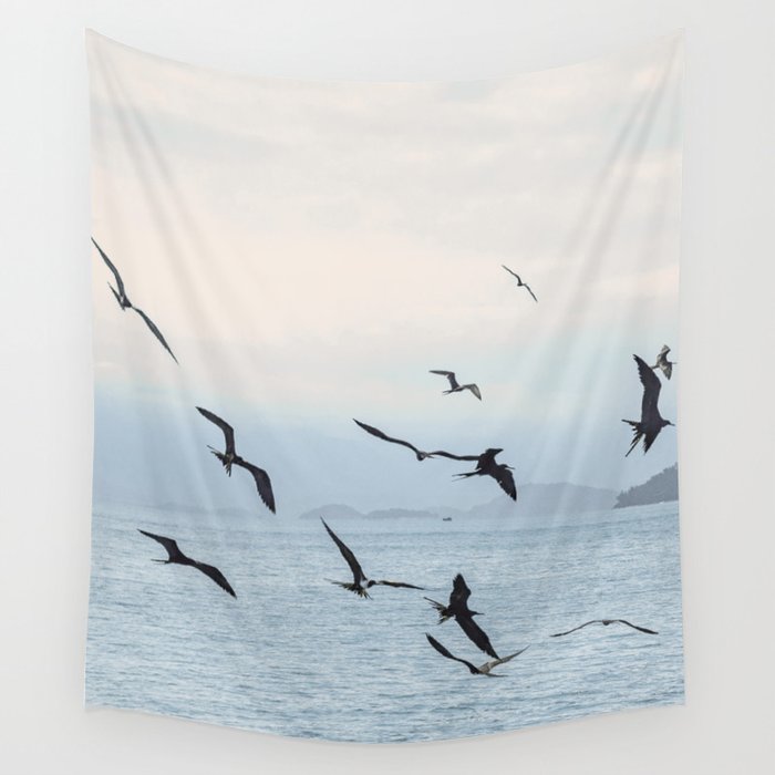 Flock of Birds at Sunset Wall Tapestry Gallery Image 4
