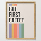 But First Coffee Retro Colorful Rainbow Quote Serving Tray Gallery Image 1