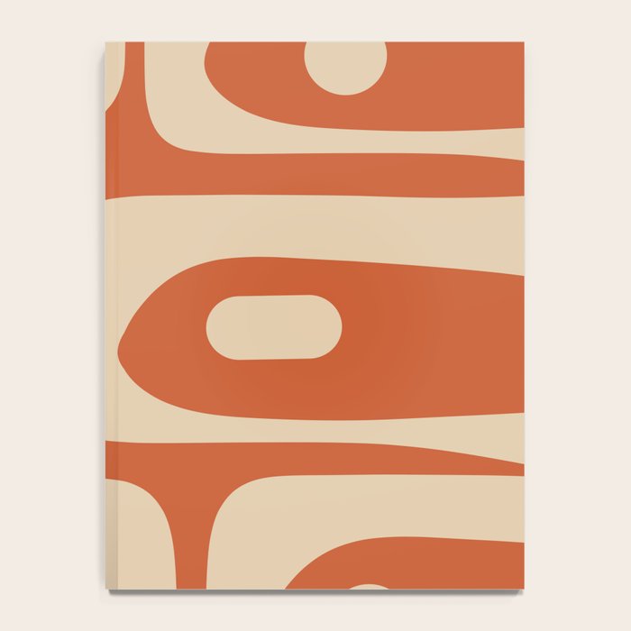 Mid Century Modern Piquet Abstract Pattern in Mid Mod Burnt Orange and Beige Notebook Gallery Image 4