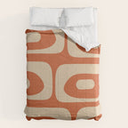 Mid Century Modern Piquet Abstract Pattern in Mid Mod Burnt Orange and Beige Comforter Gallery Image 6