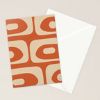 Mid Century Modern Piquet Abstract Pattern in Mid Mod Burnt Orange and Beige Stationery Card Gallery Image 2