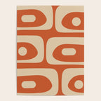 Mid Century Modern Piquet Abstract Pattern in Mid Mod Burnt Orange and Beige Poster Gallery Image 4