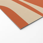 Mid Century Modern Piquet Abstract Pattern in Mid Mod Burnt Orange and Beige Welcome Mat Gallery Image 2