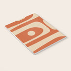 Mid Century Modern Piquet Abstract Pattern in Mid Mod Burnt Orange and Beige Notebook Gallery Image 3