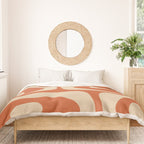 Mid Century Modern Piquet Abstract Pattern in Mid Mod Burnt Orange and Beige Duvet Cover Gallery Image 3