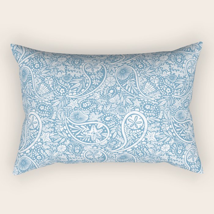 Oceanic Paisley Charm Rectangular Pillow Gallery Image 2