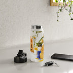 Tiger Reserve Villa | Bohemian Tropical Jungle Décor | Pastel Honeymoon Couple Love Wildlife Water Bottle Gallery Image 4