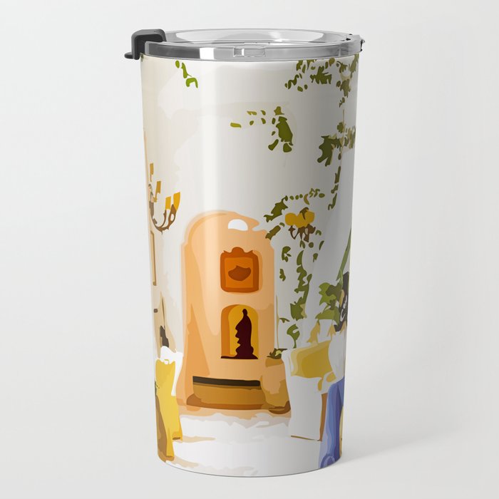 Tiger Reserve Villa | Bohemian Tropical Jungle Décor | Pastel Honeymoon Couple Love Wildlife Travel Mug Gallery Image 3