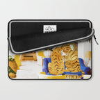 Tiger Reserve Villa | Bohemian Tropical Jungle Décor | Pastel Honeymoon Couple Love Wildlife Laptop Sleeve Gallery Image 2