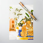 Tiger Reserve Villa | Bohemian Tropical Jungle Décor | Pastel Honeymoon Couple Love Wildlife Wrapping Paper Gallery Image 1