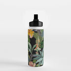Vintage & Shabby Chic - Midnight Tropical Garden Blue Heron Water Bottle Gallery Image 2
