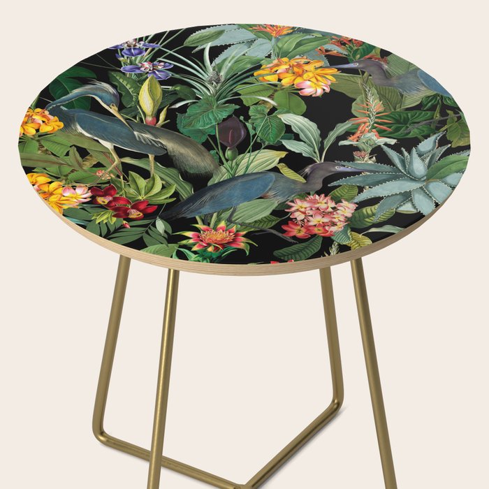 Vintage & Shabby Chic - Midnight Tropical Garden Blue Heron Side Table Gallery Image 2