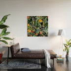 Vintage & Shabby Chic - Midnight Tropical Garden Blue Heron Wood Wall Art Gallery Image 2