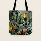 Vintage & Shabby Chic - Midnight Tropical Garden Blue Heron Tote Bag Gallery Image 1