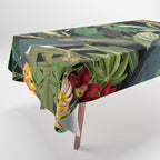 Vintage & Shabby Chic - Midnight Tropical Garden Blue Heron Tablecloth Gallery Image 1