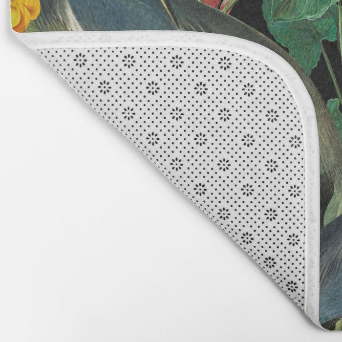 Vintage & Shabby Chic - Midnight Tropical Garden Blue Heron Bath Mat Gallery Image 2