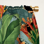 Vintage & Shabby Chic - Midnight Tropical Garden Blue Heron Window Curtain Gallery Image 2
