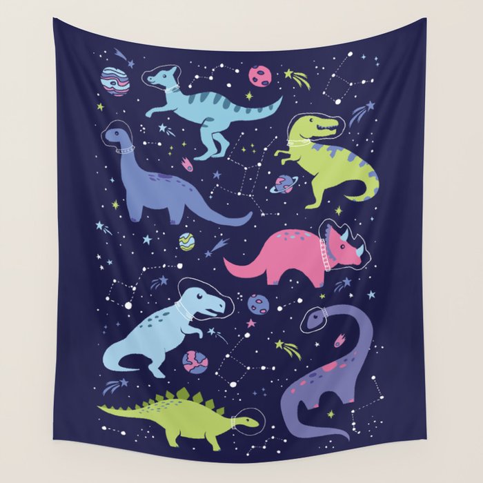 Dinosaurs in Space Wall Tapestry Gallery Image 1