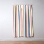 Cottage Stripes Double Stripe Pattern in Pastel Blue Pink Cream Window Curtain Gallery Image 3