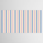 Cottage Stripes Double Stripe Pattern in Pastel Blue Pink Cream Tablecloth Gallery Image 2