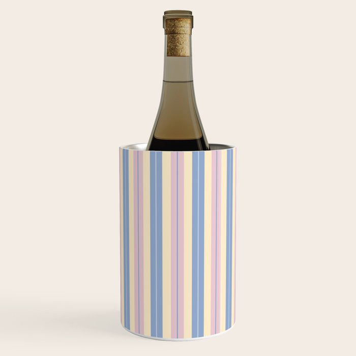 Cottage Stripes Double Stripe Pattern in Pastel Blue Pink Cream Wine Chiller Gallery Image 1
