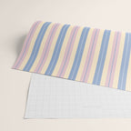 Cottage Stripes Double Stripe Pattern in Pastel Blue Pink Cream Wrapping Paper Gallery Image 2