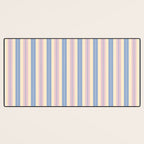 Cottage Stripes Double Stripe Pattern in Pastel Blue Pink Cream Desk Mat Gallery Image 3