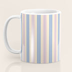 Cottage Stripes Double Stripe Pattern in Pastel Blue Pink Cream Coffee Mug Gallery Image 3