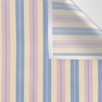 Cottage Stripes Double Stripe Pattern in Pastel Blue Pink Cream Wall Tapestry Gallery Image 3