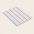 Cottage Stripes Double Stripe Pattern in Pastel Blue Pink Cream Notebook Gallery Image 3