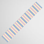 Cottage Stripes Double Stripe Pattern in Pastel Blue Pink Cream Table Runner Gallery Image 3