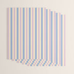 Cottage Stripes Double Stripe Pattern in Pastel Blue Pink Cream Wrapping Paper Gallery Image 3