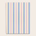 Cottage Stripes Double Stripe Pattern in Pastel Blue Pink Cream Notebook Gallery Image 4