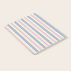Cottage Stripes Double Stripe Pattern in Pastel Blue Pink Cream Notebook Gallery Image 2