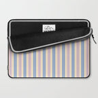 Cottage Stripes Double Stripe Pattern in Pastel Blue Pink Cream Laptop Sleeve Gallery Image 2