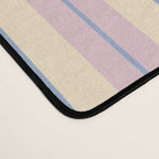 Cottage Stripes Double Stripe Pattern in Pastel Blue Pink Cream Desk Mat Gallery Image 4