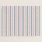 Cottage Stripes Double Stripe Pattern in Pastel Blue Pink Cream Jigsaw Puzzle Gallery Image 1
