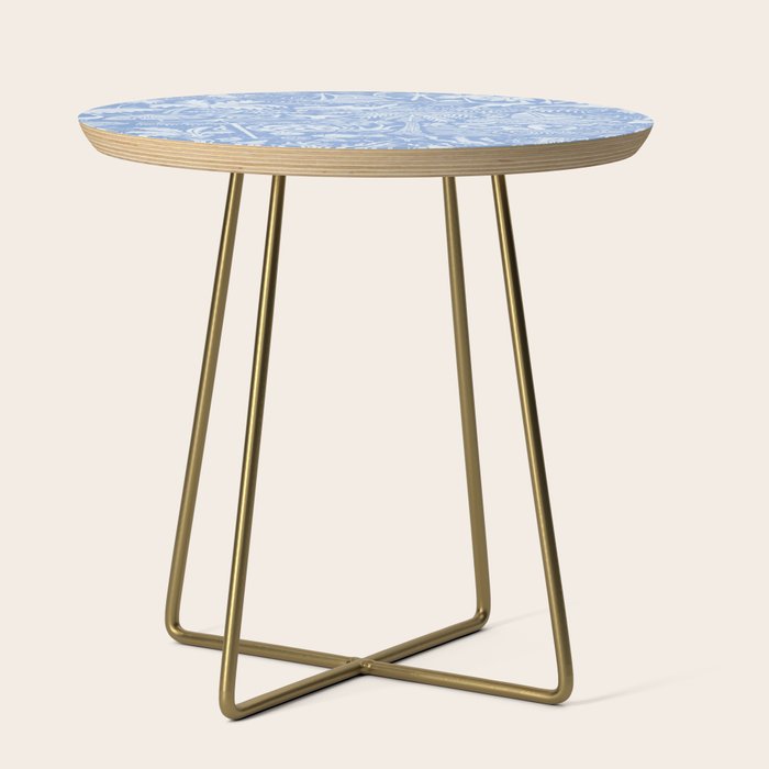 Coastal Daydreams Blue & White Ocean Collage Pattern Side Table Gallery Image 1