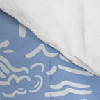 Coastal Daydreams Blue & White Ocean Collage Pattern Comforter Gallery Image 4